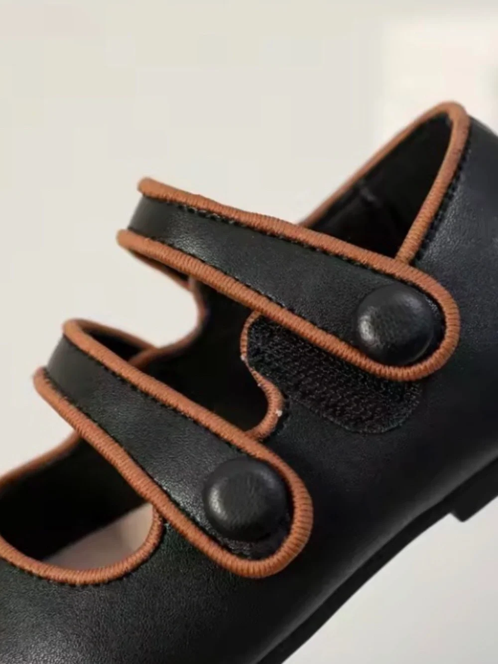 Ali Specials Black Double Strap Brown Piping Mary Jane’s Toddler Girl 22